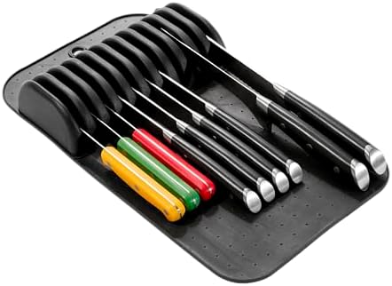 madesmart Classic In Drawer Knife Mat, 11 Knives, Black