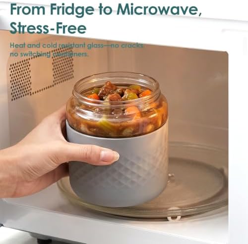 32 oz/4 Cup Glass Lunch Bowl Container with Lid, Leak & Spill Proof