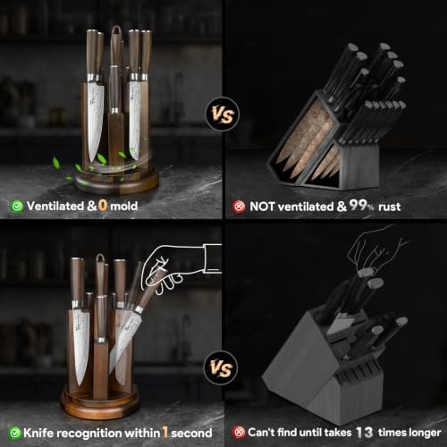 SYOKAMI 14-Piece Kitchen Knife Set with Magnetic Block, New for 2026