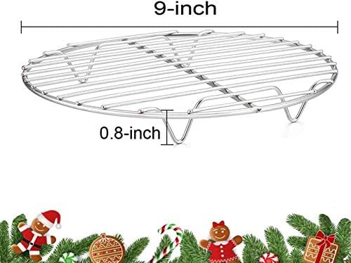 TeamFar Round Cooling Rack Set of 2, 9 Inch