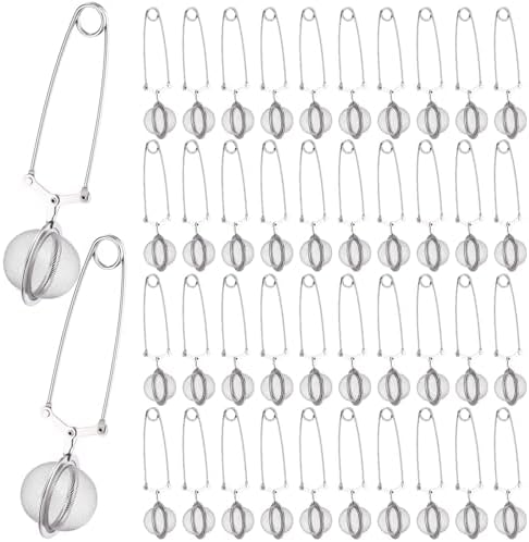 Yinder 40 Pcs Snap Ball Tea Infuser Stainless Steel, Silver