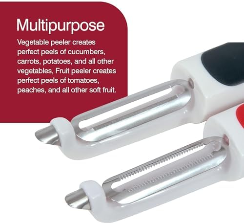 Zyliss 2-Piece Swivel & Soft-Skin Peeler Value Set - Potato, Cucumber and Carrot Vegetable Peeler - Tomato and Peach Fruit Peeler - Kitchen Tool & Gadget with Stainless Steel Blades - Dishwasher Safe