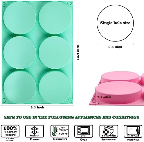 HUAKENER 2 Pcs Silicone Muffin Top Pan for Baking, 4 Inch Round Baking Mold
