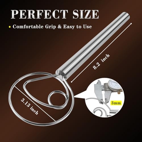 TEEVEA Danish Dough Whisk Stainless Steel for Sourdough Bread