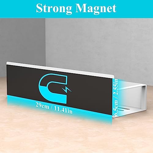 HuggieGems Metal Magnetic Spice Rack for Refrigerator with Hooks White