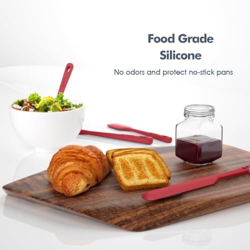 ChefAide 5 Pieces Silicone Spatulas Set, Heat Resistant Rubber Spatula