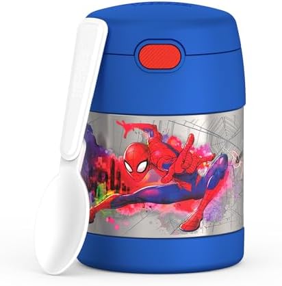 THERMOS FUNTAINER Kids Food Jar with Spoon, 10oz, Spider-Man