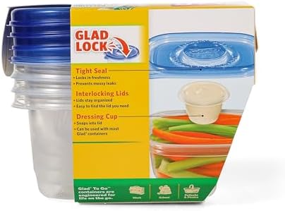 Glad GladWare To-Go Medium Rectangle Snack Containers, 24 oz - 4 Count (Pack of 6)