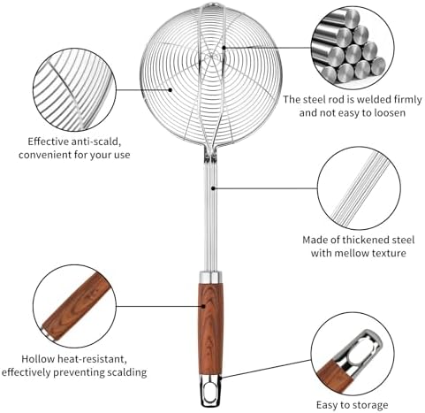 ChefBee 5.3" Stainless Steel Spider Strainer for Frying & Pasta