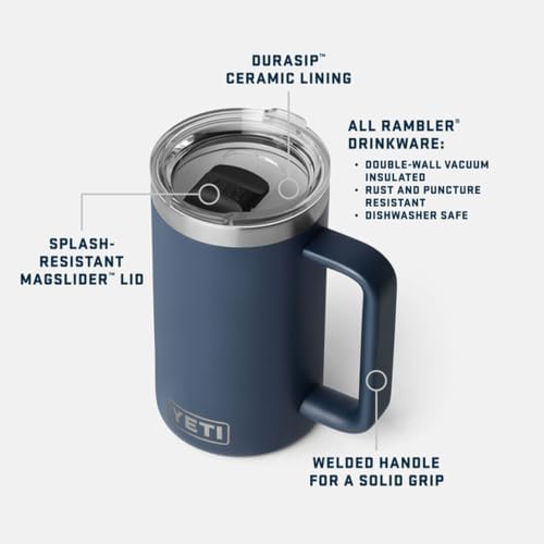YETI Rambler 24 oz Ceramic Lined Stackable Mug, Tropical Pink