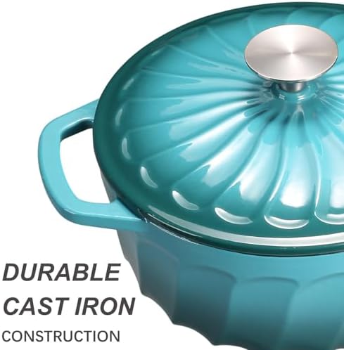 Enameled Cast Iron Dutch Oven Pot with Lid, 6 QT Large Dutch Oven