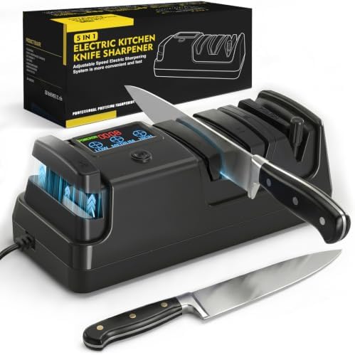 Newise Electric Knife Sharpener for Kitchen Knives, 3-Stage, Black