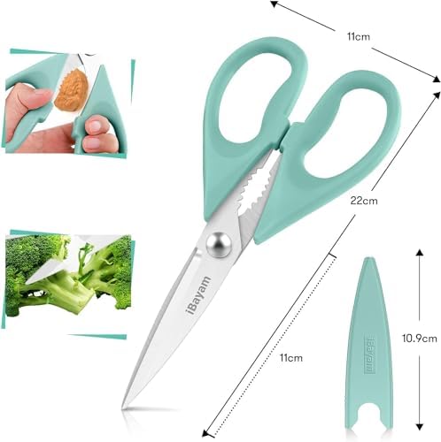 iBayam 1-Pack Kitchen Scissors All Purpose Kitchen Shears Heavy Duty 8.5"