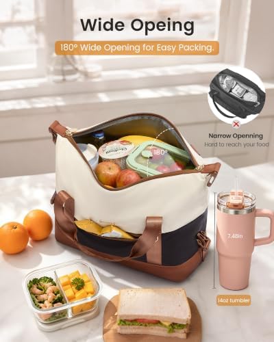 LOVEVOOK Insulated Lunch Box for Women Men, Expandable Leakproof Tote