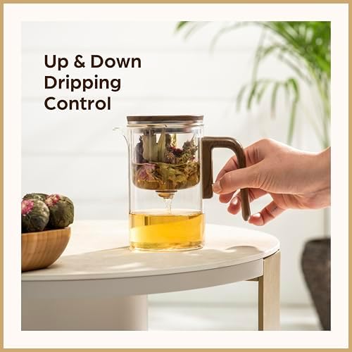 Enchanti Glass Teapot with Infuser - Loose Leaf Tea Pot - 27 oz
