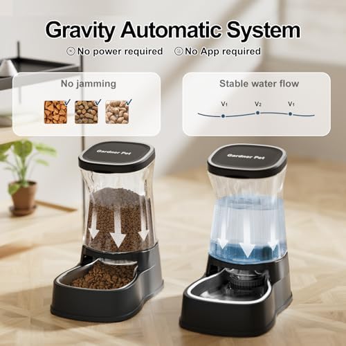 Automatic Dog Water Dispenser & Feeder Food Set, 304 Stainless Steel Bowls