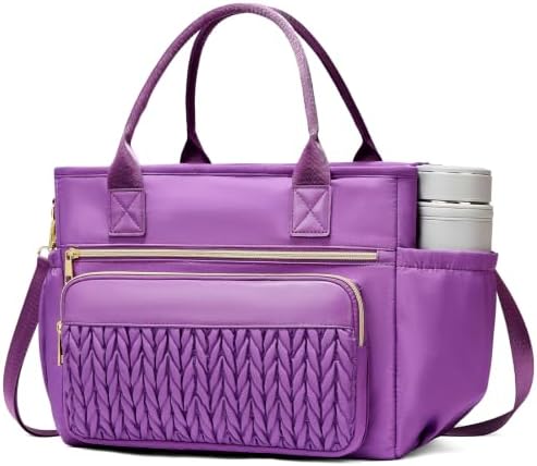 HSHRISH Lunch Bag Women Large Insulated Purple Tote Lunch Box for Work