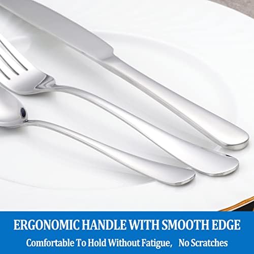 24 Pcs Forks and Spoons Silverware Set,Food Grade Stainless Steel Flatware Cutlery Set for Home,Kitchen and Restaurant,Mirror Polished,Dishwasher Safe-12 Dinner Fork(8 inch) and 12 Teaspoon(6.5 inch)
