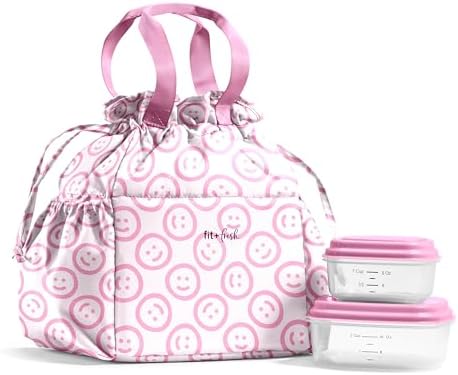 Fit & Fresh Cromwell Cinch Insulated Lunch Bag for Women w/Containers