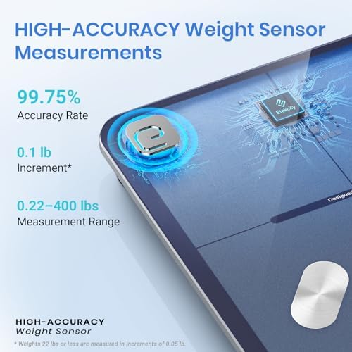 Etekcity Smart Scale for Body Weight, BMI, Body Fat, Bluetooth, Blue
