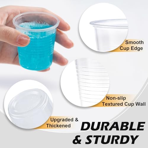 Clawsoff 1500 Pack 3 oz Clear Plastic Cups Disposable Small Mouthwash Cups
