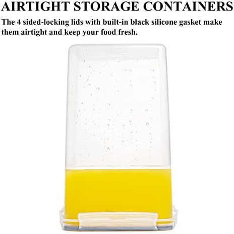 Wildone Flour Sugar Storage Containers 6.5L, 4 PCS, Gray