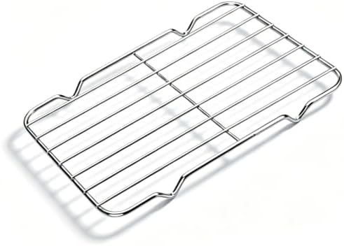 Small Cooling Rack, Stainless Steel Wire Rack for Cooking, Equipped with Four-Legged Rectangular Wire Meat Roasting Rack, Heavy-Duty Small Baking Rack, Metal Bacon Roasting Pan
