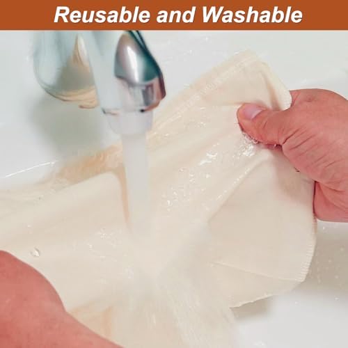 4 Pcs 12"x12" Nut Milk Bag with SGS Tested 100% Nature Unbleached Cotton, Premium Cheesecloth Bags for Straining, Reusable Nut Bag Strainer for Making Almond & Nut Milks, Cold Brew, Yogurt, Juicing