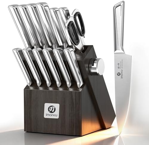 imarku 14-Piece High-Carbon Stainless Steel Knife Set with Block