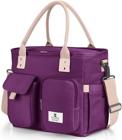 Hafmall Lunch Box for Women, Insulated Lunch Bag, Wide Opening, Purple