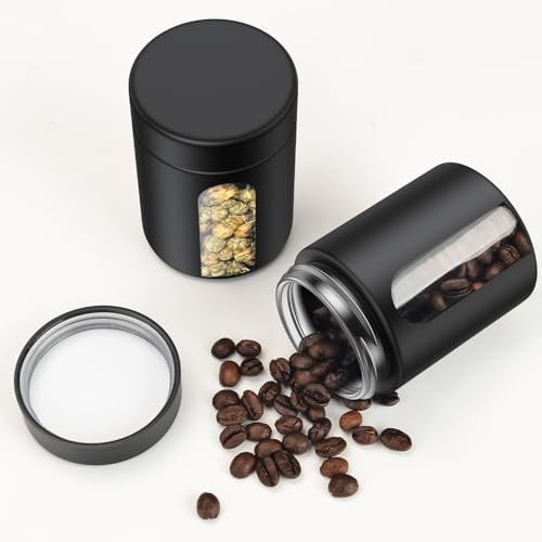 Urekt Glass Storage Jar (4 oz), 2 Pack Premium Food Grade Visual Container with Child Resistant Cap, Small Waterproof Bottle Multipurpose Container for Coffee Beans Nuts Teas Spices(120ml)