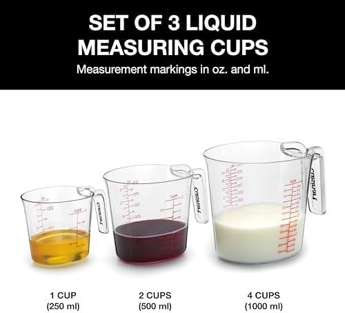 Cuisinart Nesting Liquid Measuring Cups, Clear, 3-Piece, CTG-00-3MC