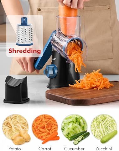 GDL Cheese Grater Hand Crank, Rotary Cheese shredder, Vegetable Slicer