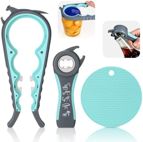 Jar Opener for Weak Hands, Seniors, Arthritis (Blue&Grey)