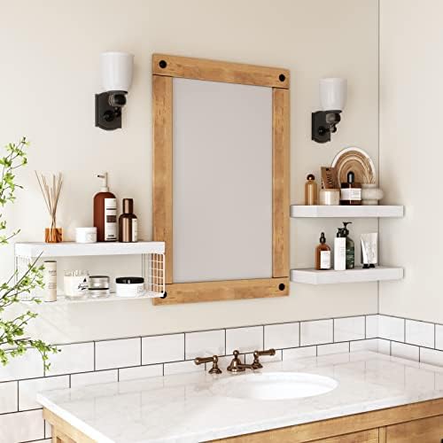 QEEIG Bathroom Shelves Over Toilet Wall Mounted (White, Set of 3, 15.7")