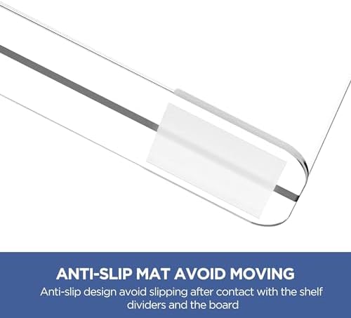 HBlife 7 Pack Clear Shelf Dividers, Vertical Purse Organizer for Closet Perfect for Sweater, Shirts, Handbags in Bedroom and Kitchen, Adjustable Acrylic Bookshelf for Organization