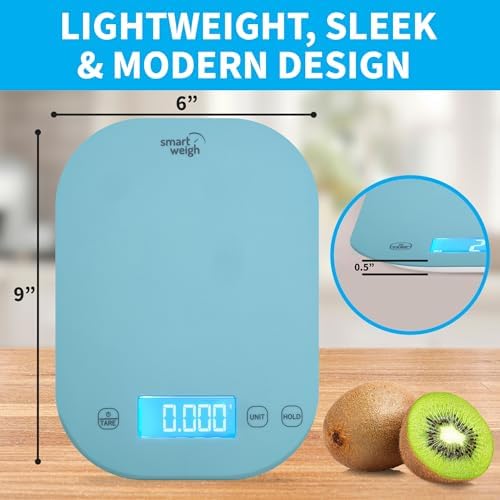 Smart Weigh Blue Kitchen Scale, 11 lb x 1g, Meal Prep & Portion Control