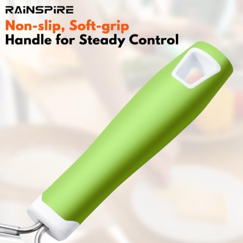 Rainspire Professional Cheese Graters for Kitchen Stainless Steel Handheld, Metal Lemon Zester Grater With Handle For Cheese, Chocolate, Spices, Kitchen Gadgets And Tools, Soft Grip Handle, Green