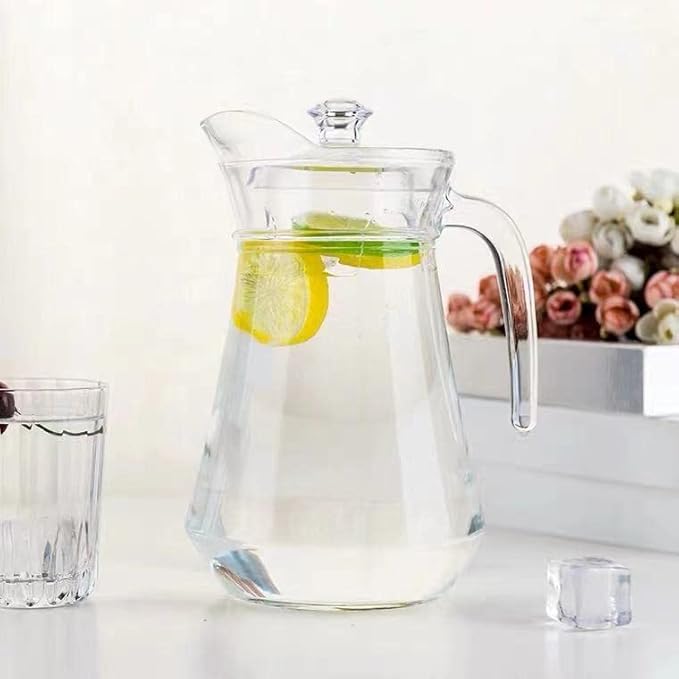 SOUJOY 2 Pack Plastic Pitcher, 68Oz Clear Iced Water Jug with Lid and Handle, Heat Resistant BPA-Free Tea Pitcher for Lemonade, Juice, Milk, Cold or Hot Beverage