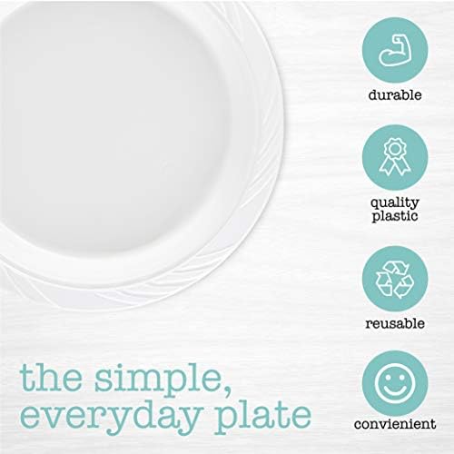 400 Count Disposable 9 Inch White Plastic Dinner Plates large