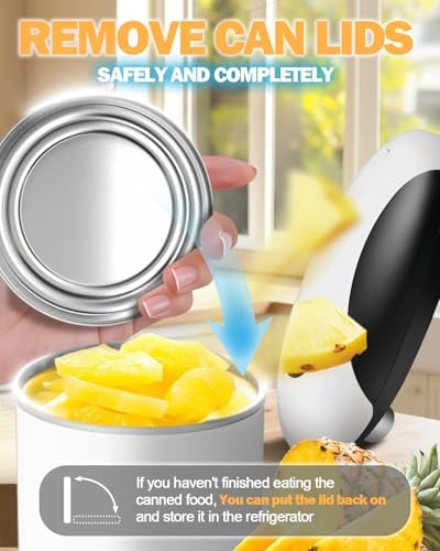Electric Can Opener, Automatic One Touch Smooth Side Cut Opener