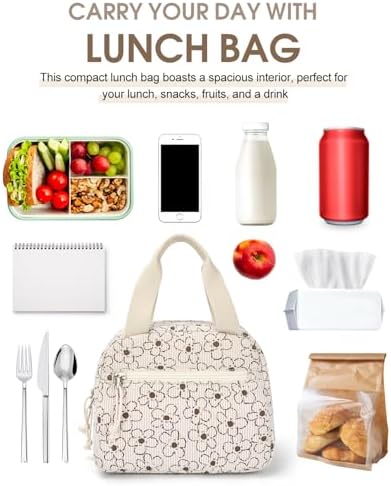 Lunch Bag for Women, Corduroy Large Insulated Lunch Box