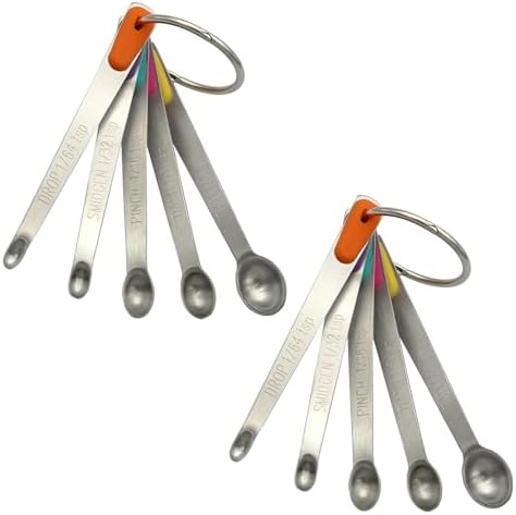2Pack Small Measuring Spoon Set with Multi-Color Silicone Grip