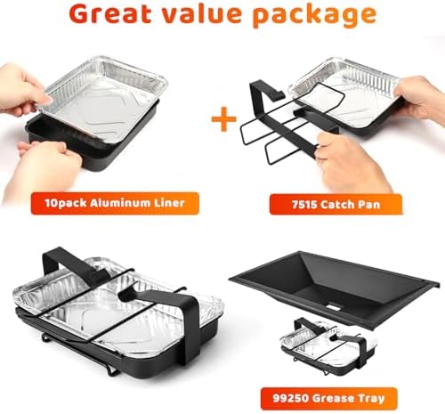 Uniflasy 99250 Grease Tray with 7515 Catch Pan for Weber Spirit 300