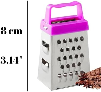 Mini Garlic Grater, Stainless Steel Cheese Ginger Vegetable Spices Small Grater for Kitchen (Purple)