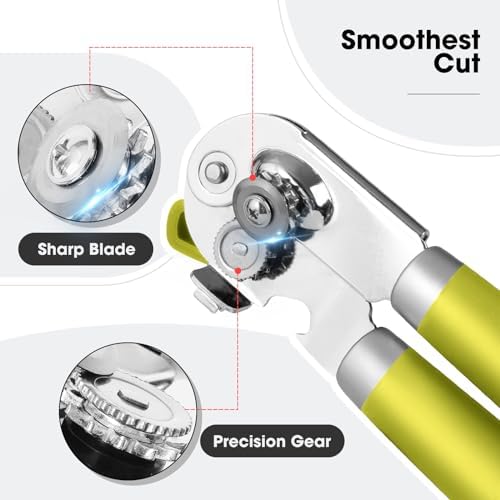 Beneno Heavy Duty Hand Can Opener Manual with Magnet, Lime Green