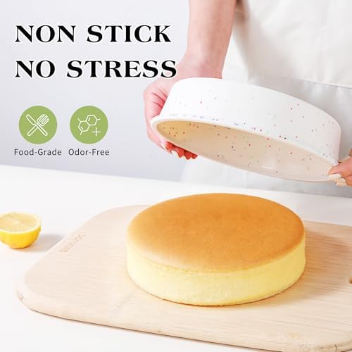 10 inch Silicone Round Cake Pans, Set of 2, Cream