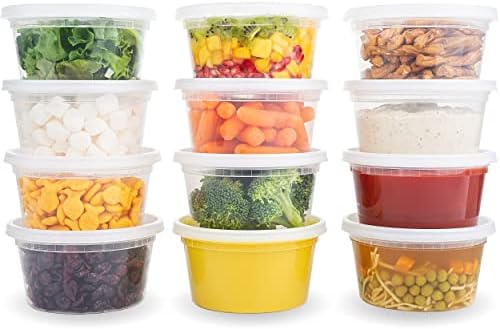 DuraHome Deli Containers with Lids 12 oz. Leakproof 40 Pack BPA-Free Plastic Microwaveable Clear Food Storage Container Premium Heavy-Duty Quality, Freezer & Dishwasher Safe (12 oz.)