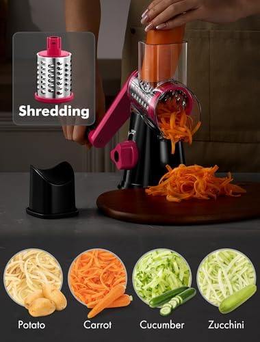 GDL Cheese Grater Hand Crank, Rotary Cheese shredder, Vegetable Slicer