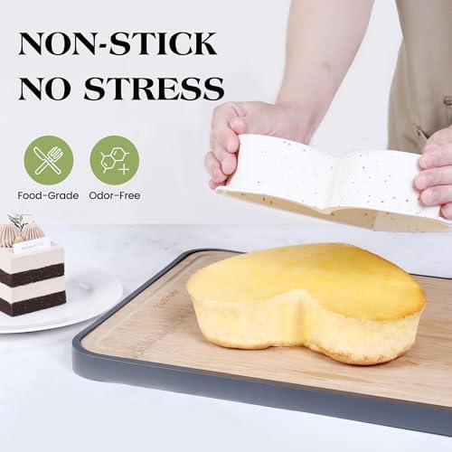 8 Inch Silicone Heart Shaped Cake Pans, Cream, 2 Pcs